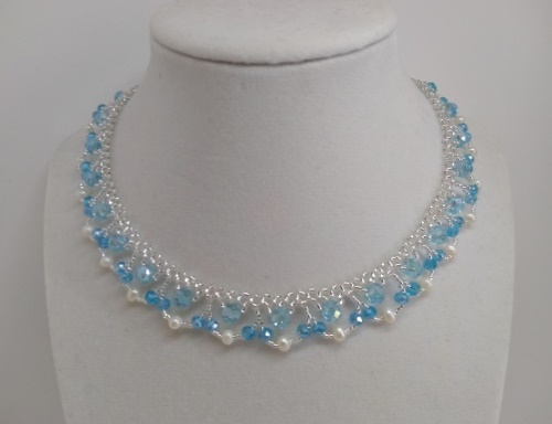 Pearls and Blue Crystals