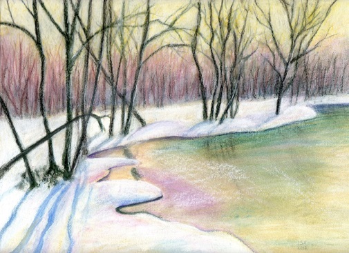 Winter Stream Sunrise