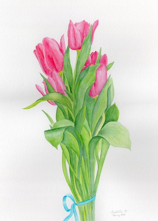 Tulips with Ribbon
