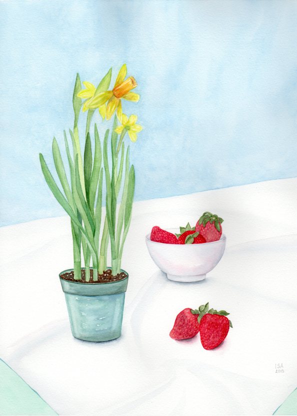 Strawberries and Daffodils
